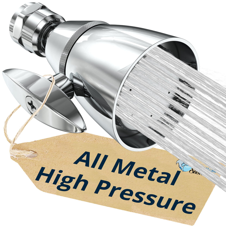 HammerHead Showers solid metal head with chrome finish for high-pressure showers