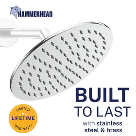 HammerHead Showers solid metal construction with chrome finish for durability