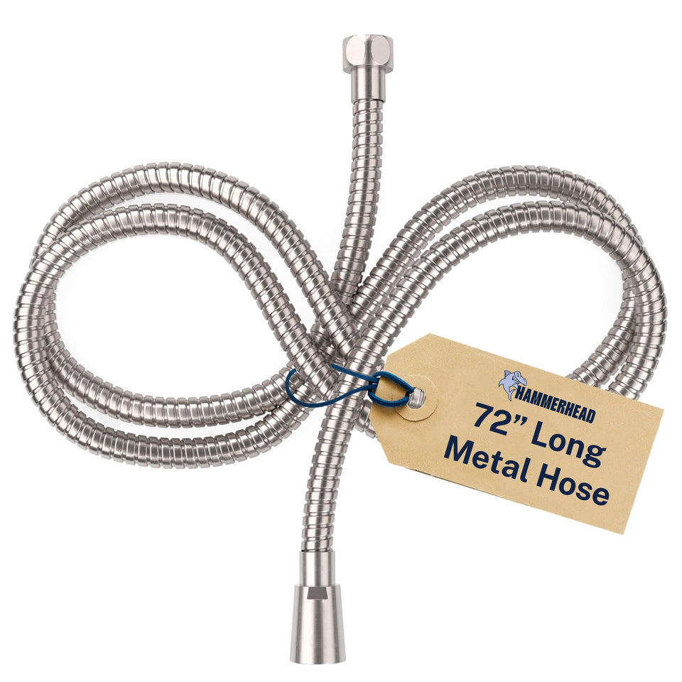 HammerHead Showers solid metal hose attachment with 72-inch extension for easy reach