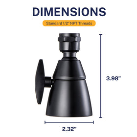 HammerHead Showers universal 1/2-inch connection fits most showers for quick setup.