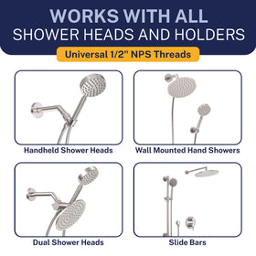HammerHead Showers universal 1/2-inch NPS connector fits most handheld showerheads