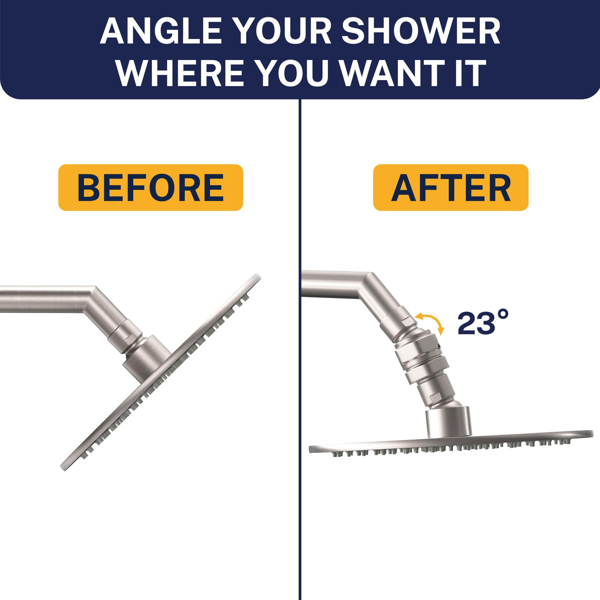 HammerHead Showers universal 1/2 inch NPT connector fits most shower heads.