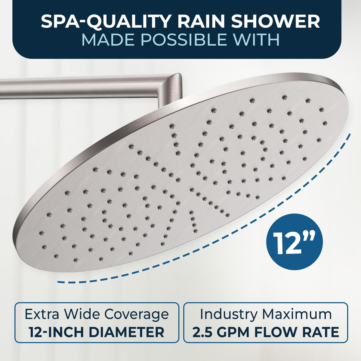 HammerHead Showers wall-mount or ceiling-installation option, versatile mounting.