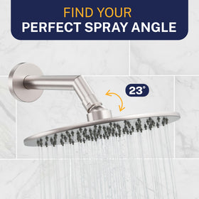 HammerHead Showers wide coverage spray for full-body saturation.