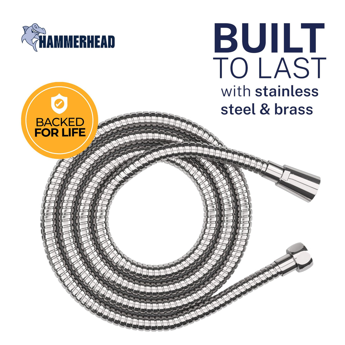 HammerHead solid metal hose attachment with universal connectors for any handheld shower