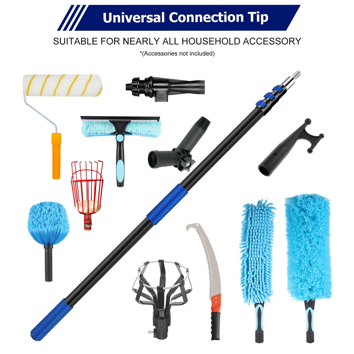Hammrit extension pole used for ceiling dusting and cobweb removal.