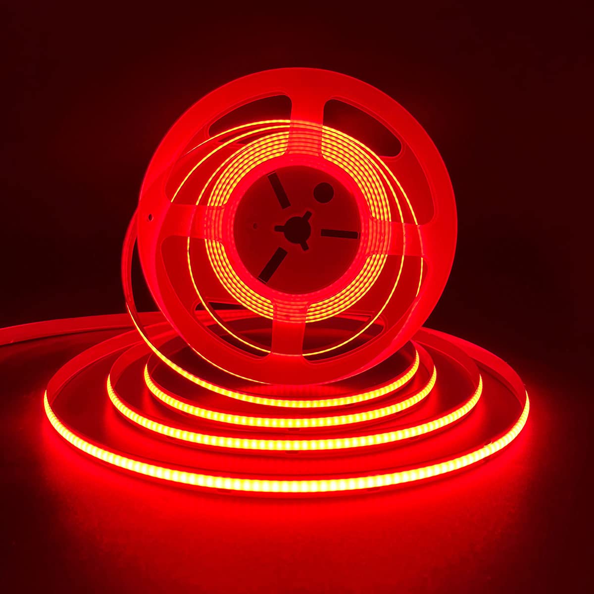 HAMRVL COB LED strip red close-up beads provide even illumination for cabinet lighting