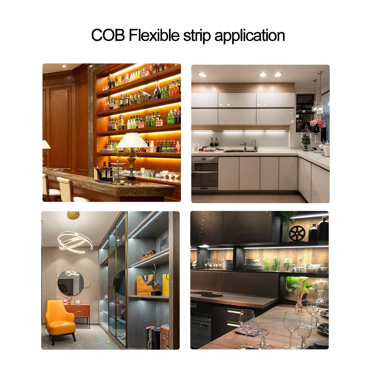 HAMRVL COB LED strip red adhesive-back enables easy mounting on walls or furniture