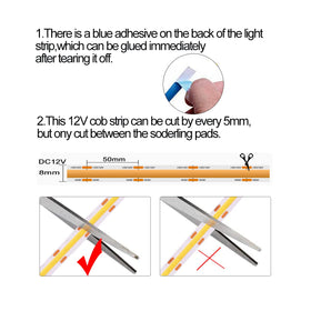 HAMRVL COB LED strip red flexible-tape ideal for mood lighting in a bedroom