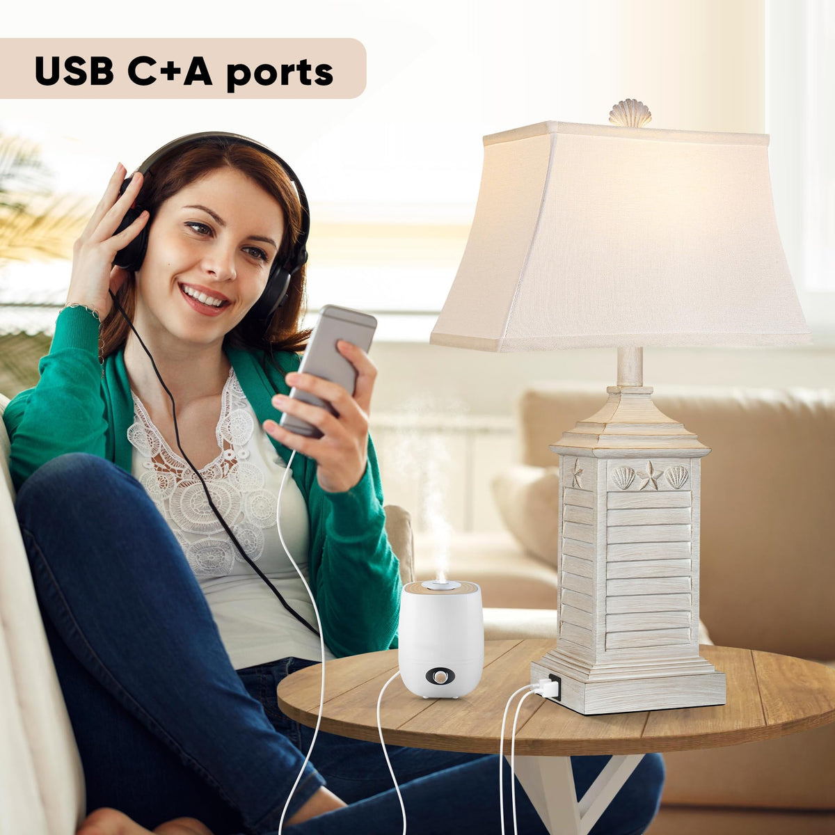 Hamucd coastal table lamps offer three color temperatures for versatile task lighting.