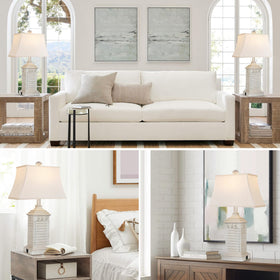 Hamucd coastal table lamps pair beautifully with modern coastal bedroom decor.