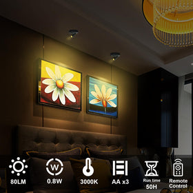 HAMVIDNE up-light for art display highlights wall art with warm 3000K glow