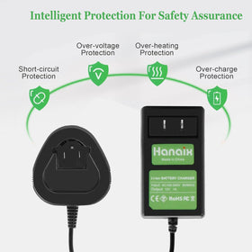 Hanaix Dremel 12V charger with compatible 12V lithium battery for on-site tasks.