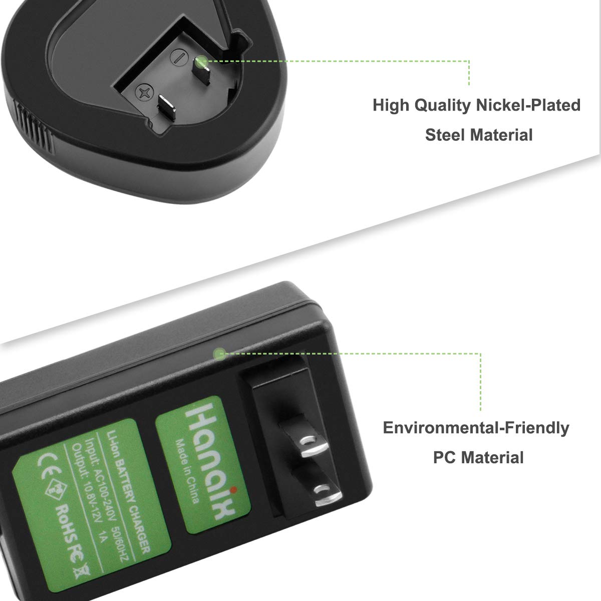 Hanaix packaging showing CE, FCC, and RoHS certifications.