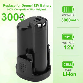 Hanaix battery charges quickly with the original charger for Dremel models.