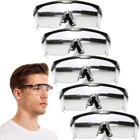 HANCHS 5-pack safety glasses with adjustable temples for all-day comfort