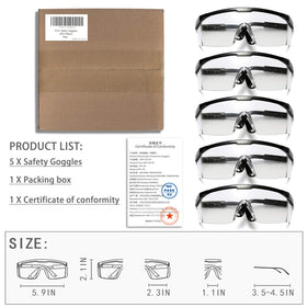 HANCHS safety glasses with wide-vision lenses for clearer peripheral sight