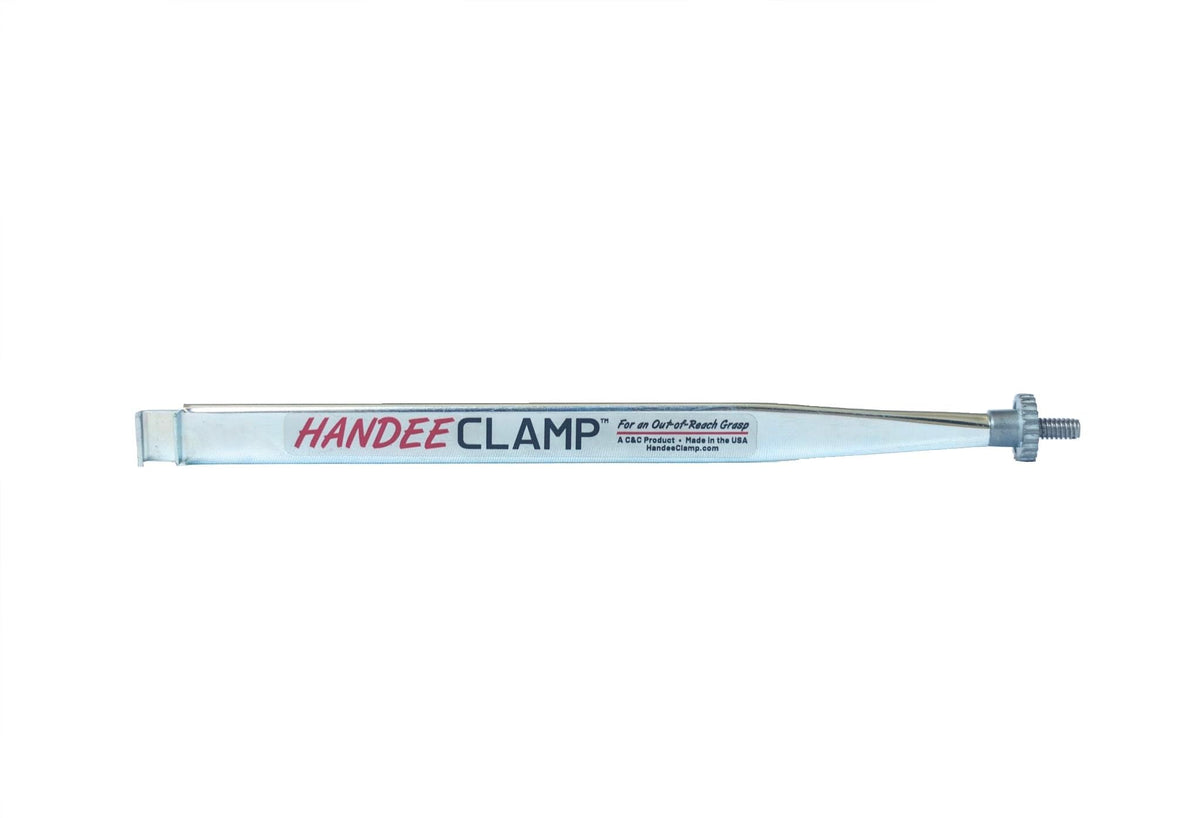 C & C Handee Clamp extension in action gripping small parts in tight spaces.