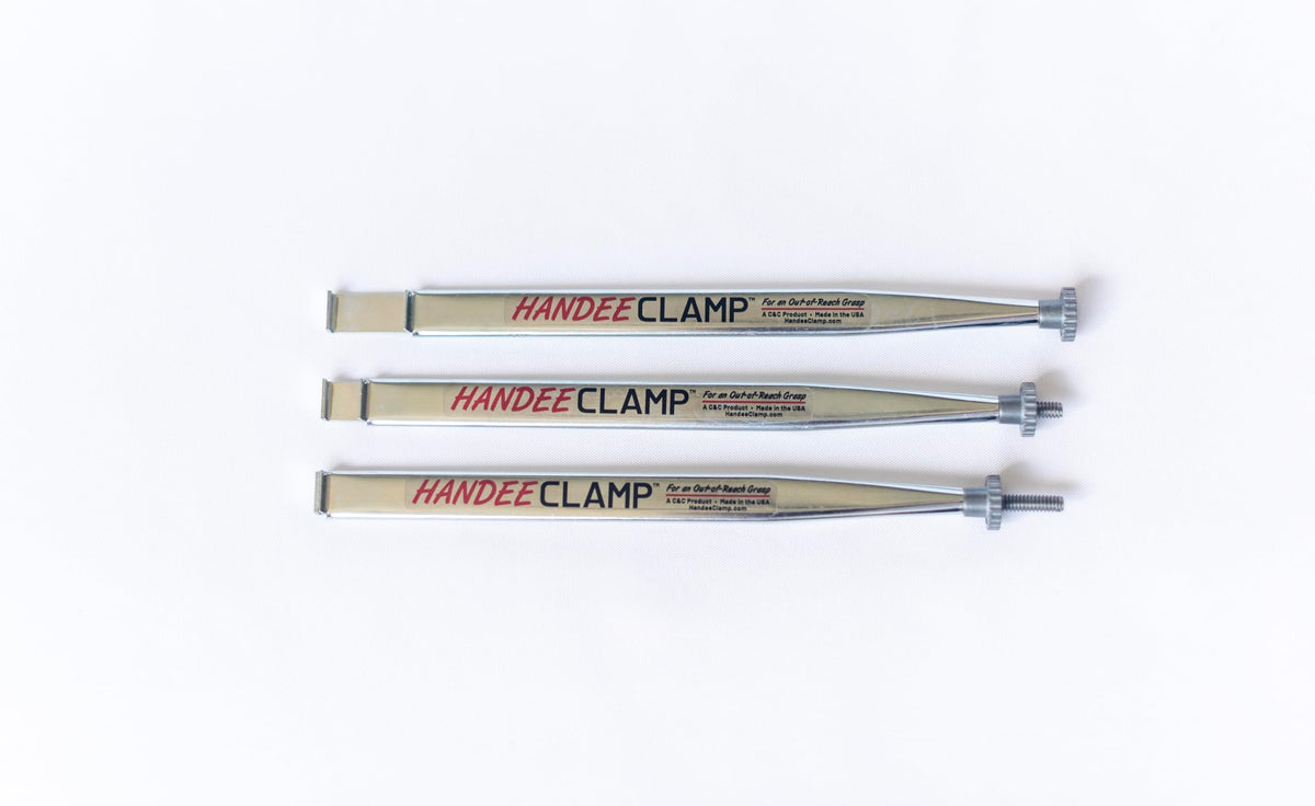 C & C Handee Clamp holds nuts and bolts without turning for steady tightening.