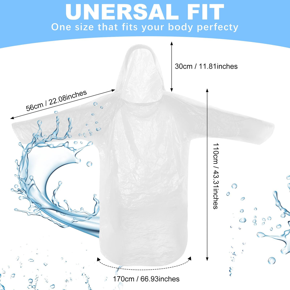 Handepo hooded rain poncho folded compact for easy carry