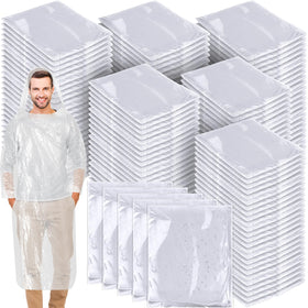 Handepo hooded clear rain poncho bulk pack for daily protection