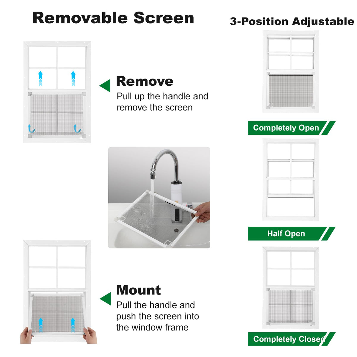 Handersun installation kit includes screws and flange options for quick mounting