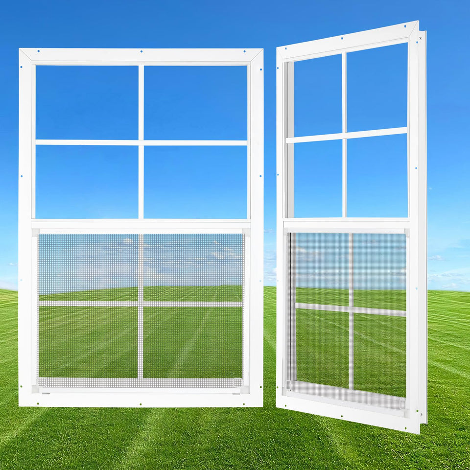Handersun sliding shed window with tempered glass for safe daylight and ventilation