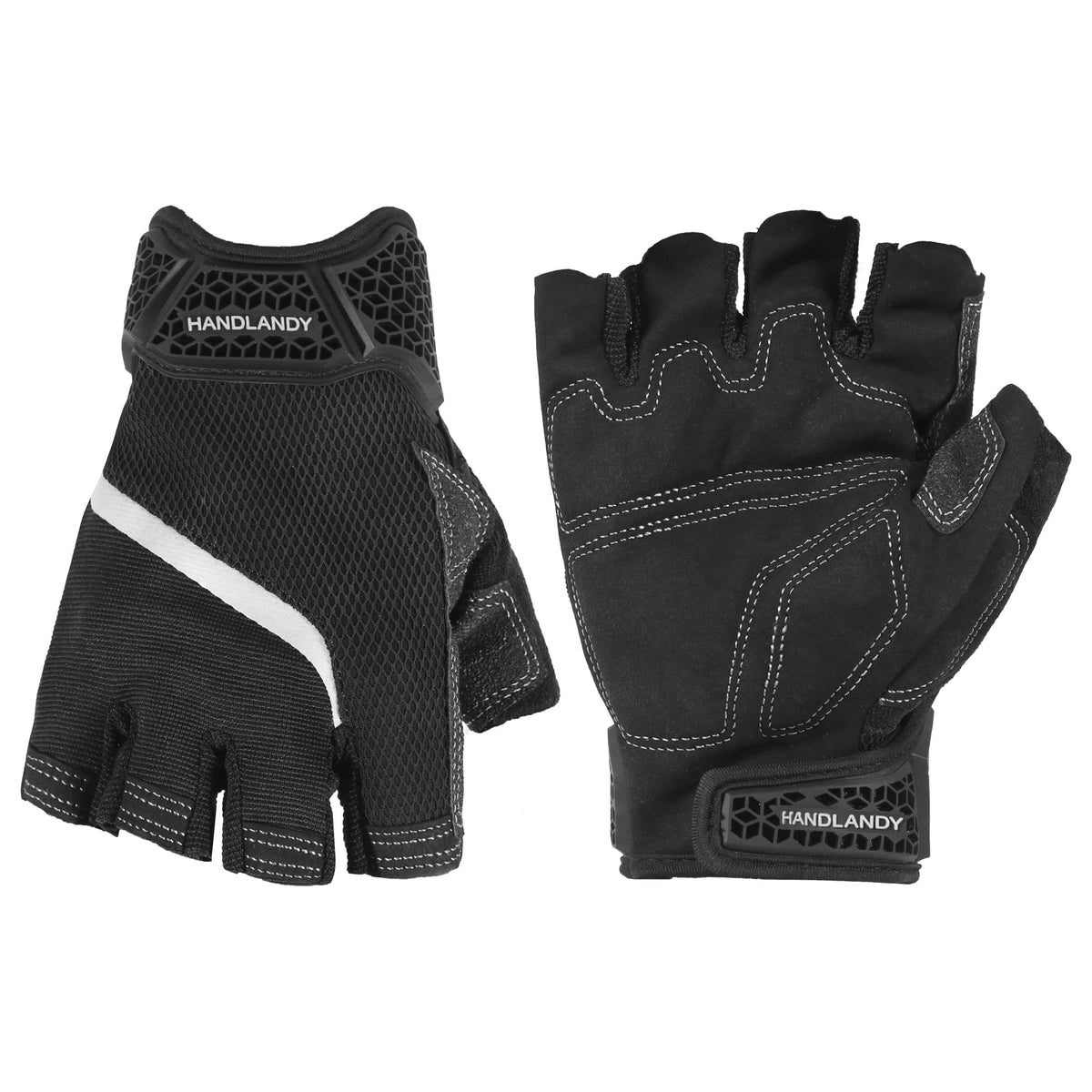 HANDLANDY fingerless gloves with wrist closure for secure grip