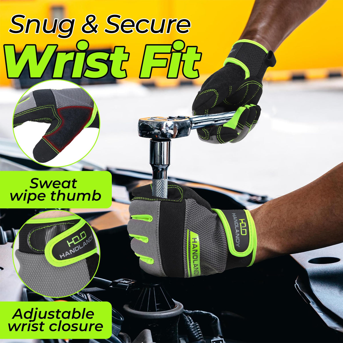 Handlandy foam padding provides comfort and vibration protection.