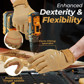 HANDLANDY gloves with flexible spandex back keep hands cool.