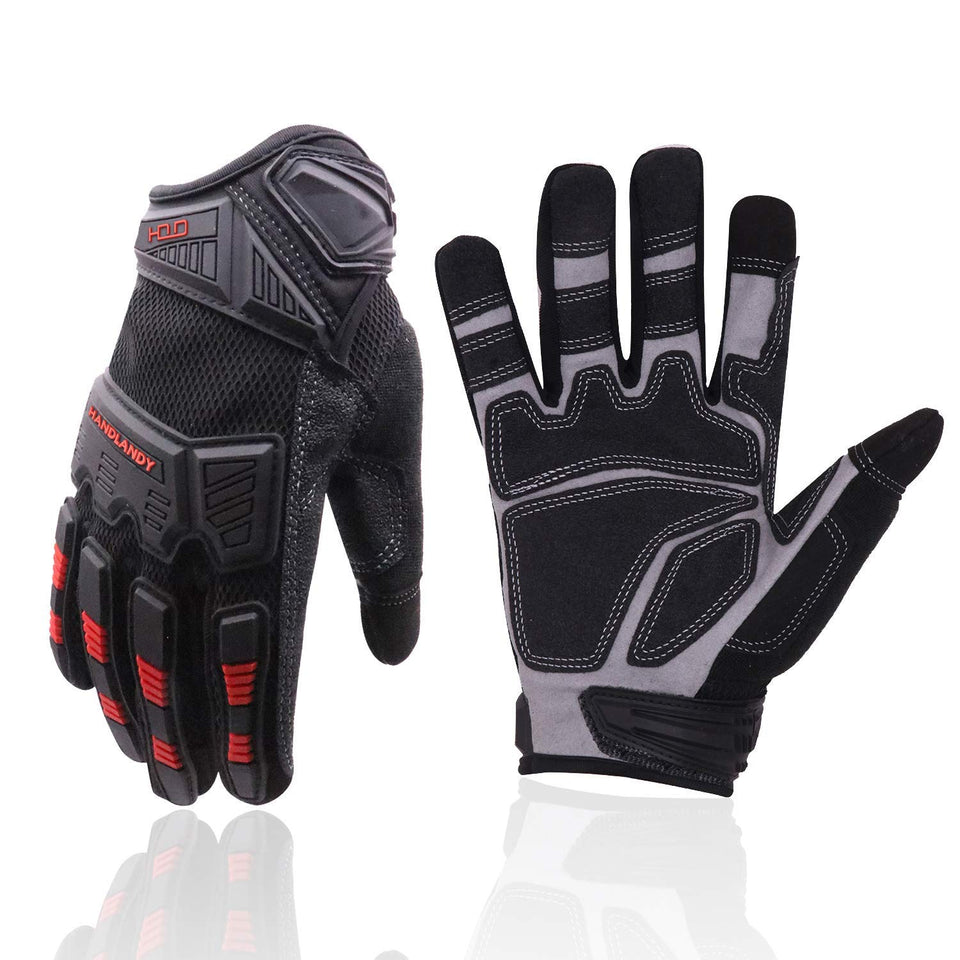 HANDLANDY Men's Work Gloves front view with reinforced palm for tough tasks