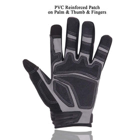 HANDLANDY Men's Work Gloves PVC palm patch boosts grip and wear resistance