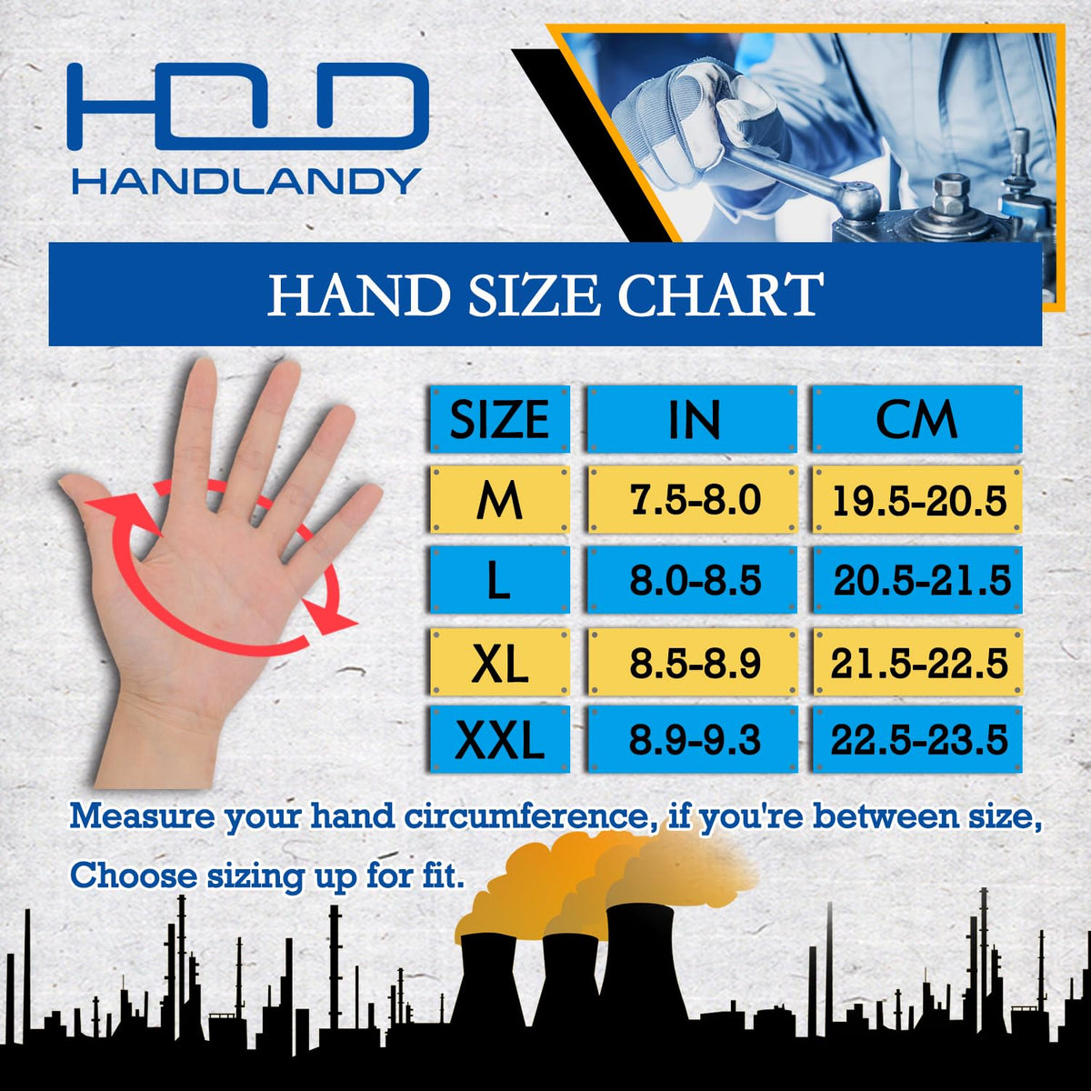 HANDLANDY Men's Work Gloves touchscreen fingertips enable quick device use