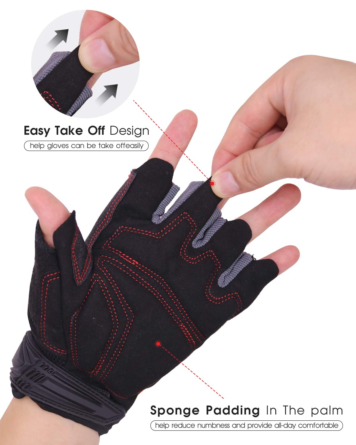 HANDLANDY palm padding enhances comfort for all-day wear.