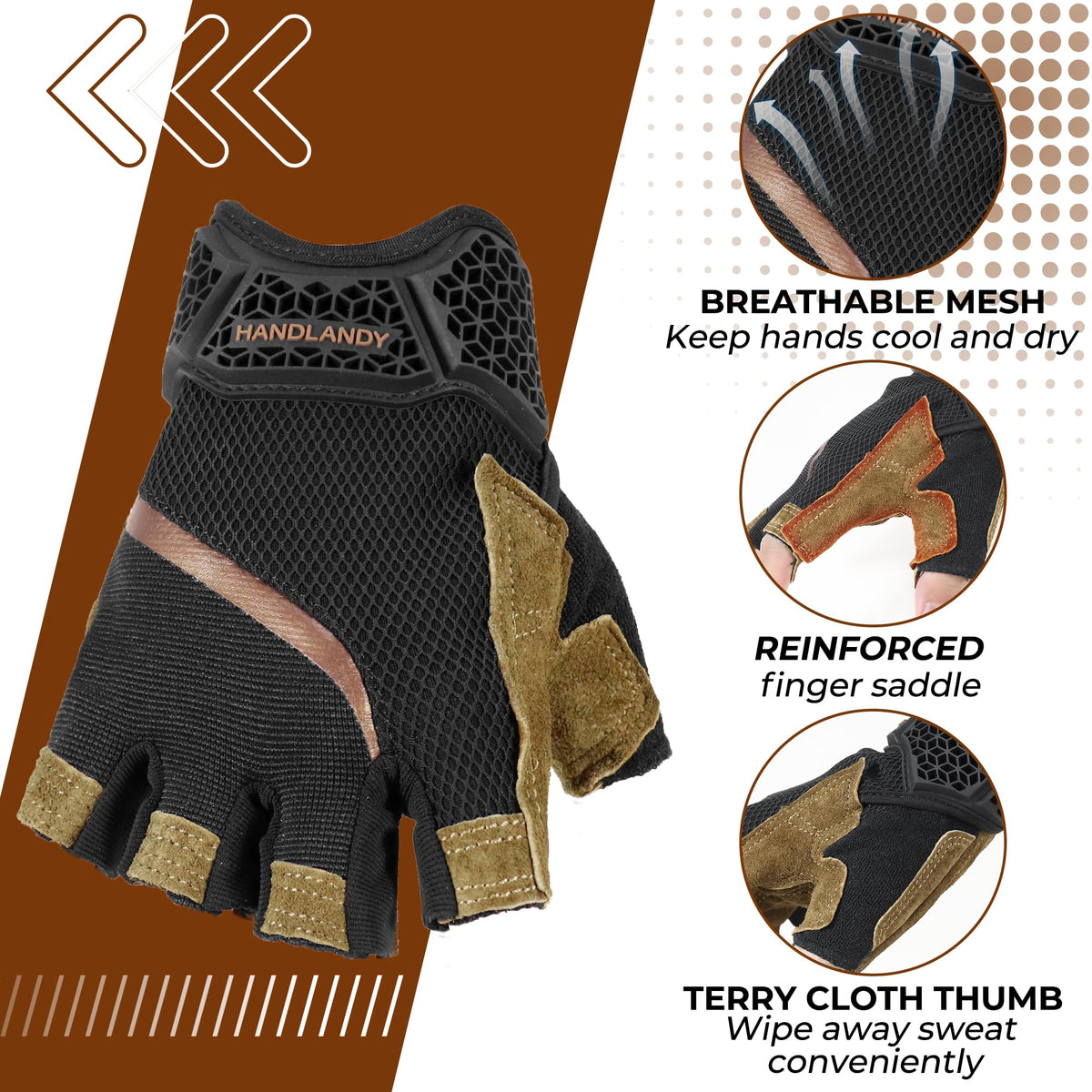 HANDLANDY pigskin-leather-palm – soft yet durable for rough material handling.