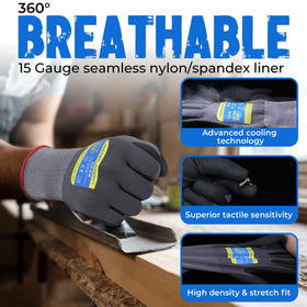 HANDLANDY seamless-15-gauge-shell provides comfortable, precise fit for dexterity