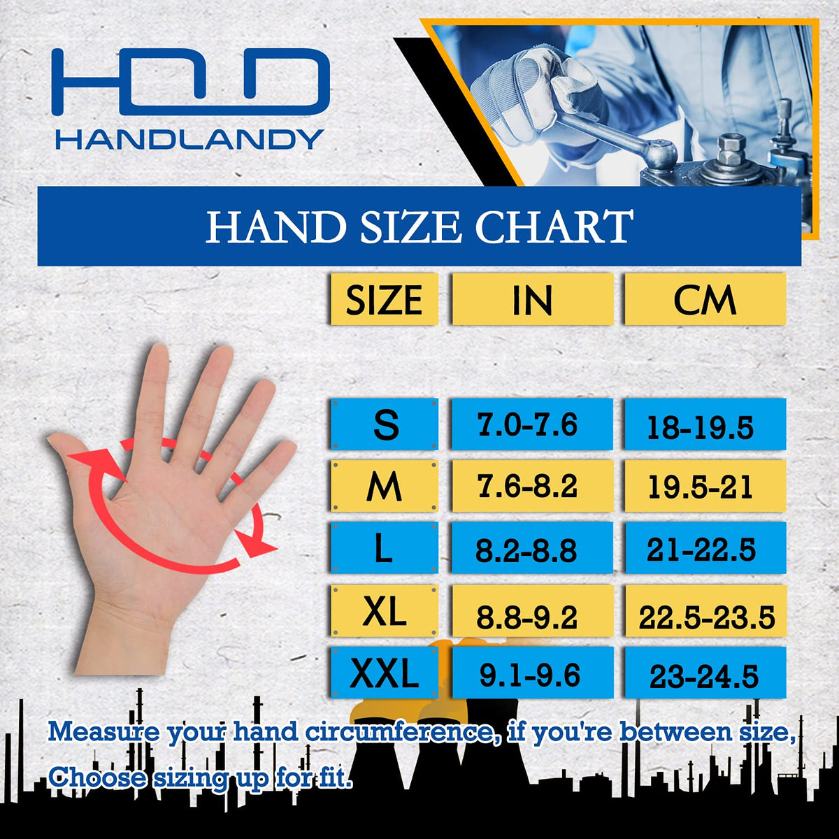 HANDLANDY terry cloth thumb for quick sweat wiping.