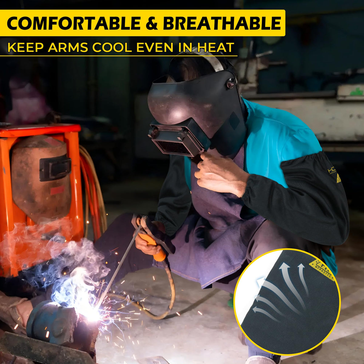 HANDLANDY welding sleeves provide 20-inch arm coverage for protection