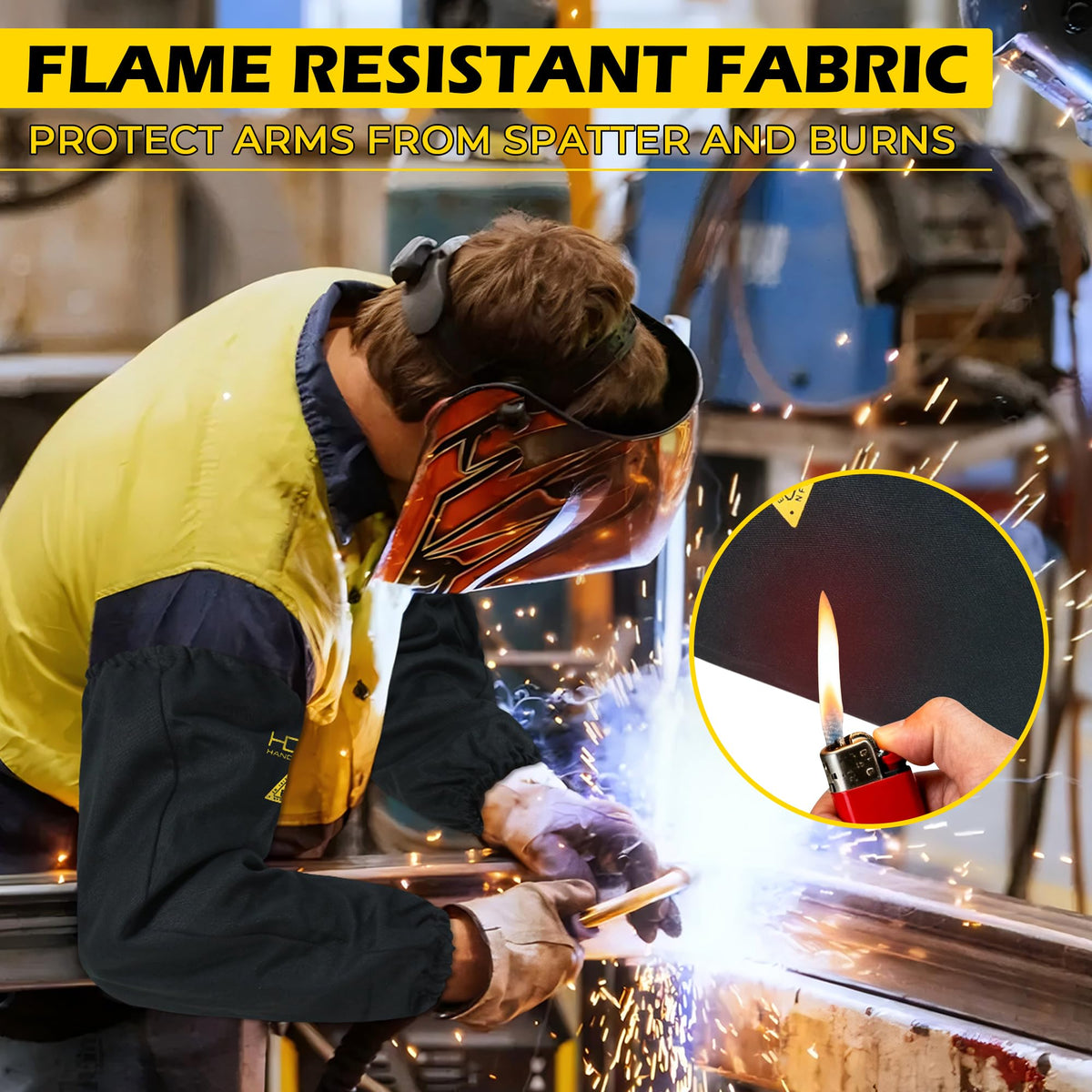 HANDLANDY welding sleeves showcase breathable FR fabric for hot days