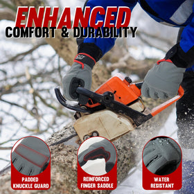 HANDLANDY winter gloves feature foam padding on palms and knuckles for protection.