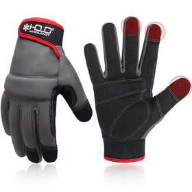 HANDLANDY winter gloves with reinforced palm for durable grip in cold conditions.