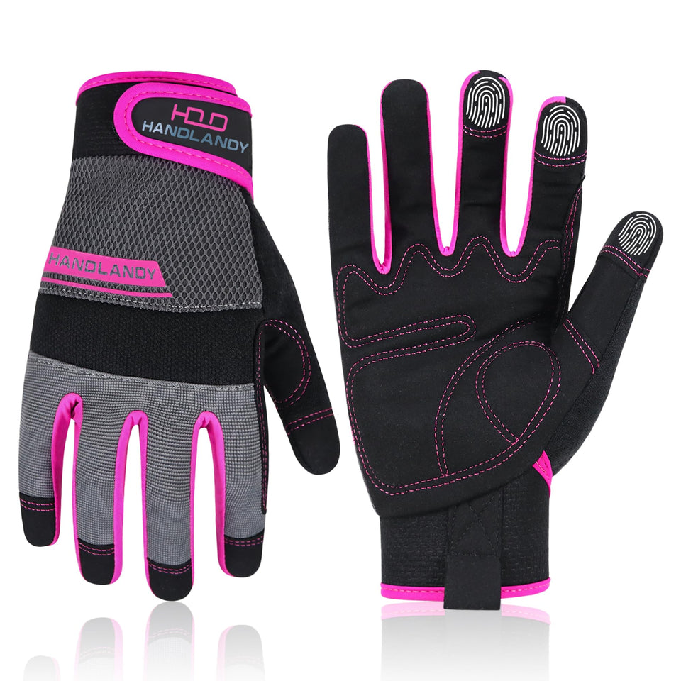 Handlandy Women’s Work Gloves with breathable back for cool all-day comfort.