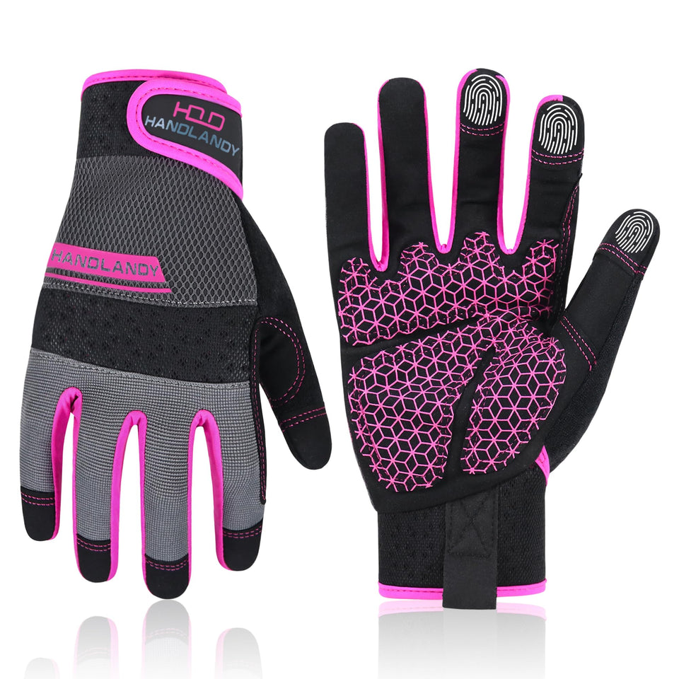 HANDLANDY Women’s work gloves with breathable back for cool gardening comfort.