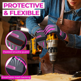 Handlandy Women’s Work Gloves neoprene cuff closure for a secure, snug fit.