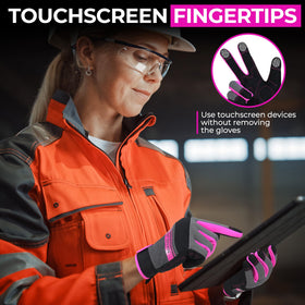 Handlandy Women’s Work Gloves padded palm and knuckles for added protection.