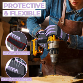 HANDLANDY Work gloves easy-on-off neoprene cuff for quick wrist adjustments.