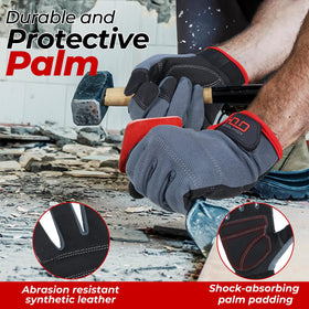 Handlandy gloves showing foam knuckle padding to cushion impact.
