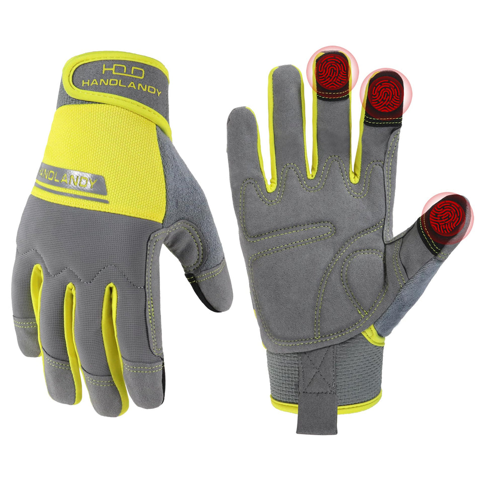 HANDLANDY work gloves with palm padding for all-day comfort and protection.