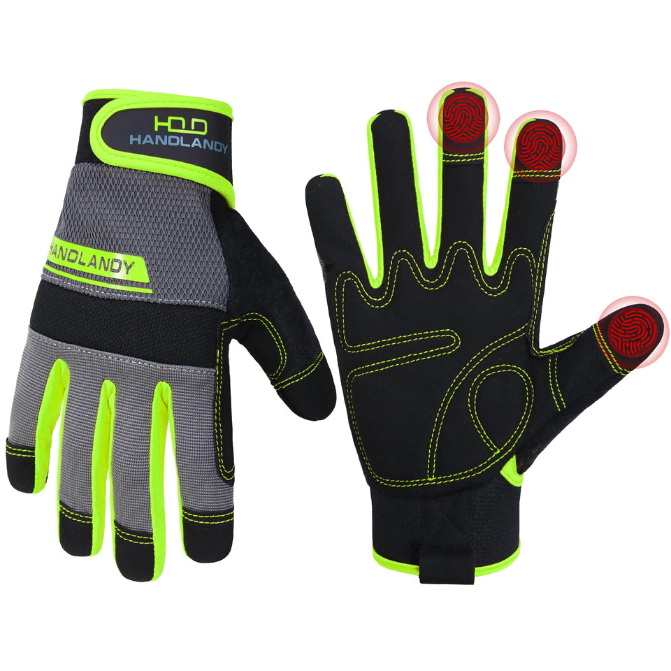 HANDLANDY work gloves with palm padding for comfort and grip.
