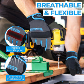 Handlandy gloves feature terry cloth thumb to wipe sweat.